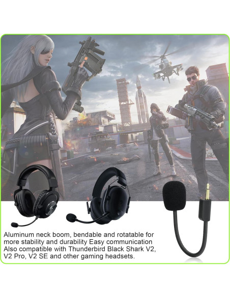 Micrófono de brazo desmontable Saipomor para Razer BlackShark V2