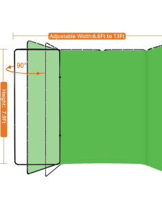 Fondo Verde Plegable 4x2.4m Shirtal con Soporte Resistente 2