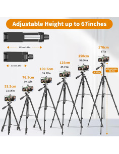 Trípode XXZU 67" (170 cm) Aluminio con Control Remoto 2