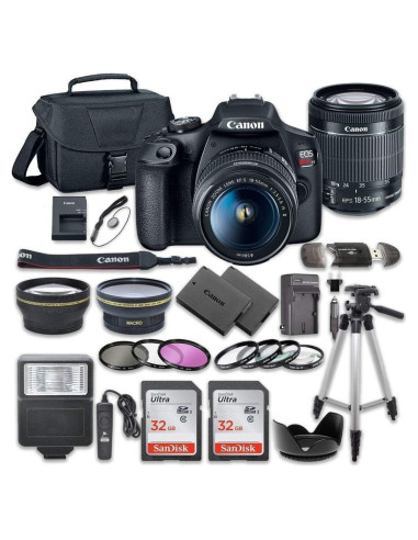 Cámara DSLR Canon EOS Rebel T7 24.1MP + Lente 18-55mm + Accesorios