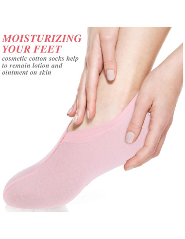 3 Pares Calcetines Hidratantes de Algodón para Pies - Rosa