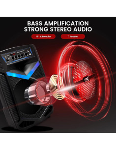 Altavoz PA Bluetooth Pyle PPHP1042B 600W 10" Recargable 2