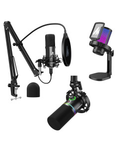 Micrófono USB MAONO para Podcast y Streaming con Soporte