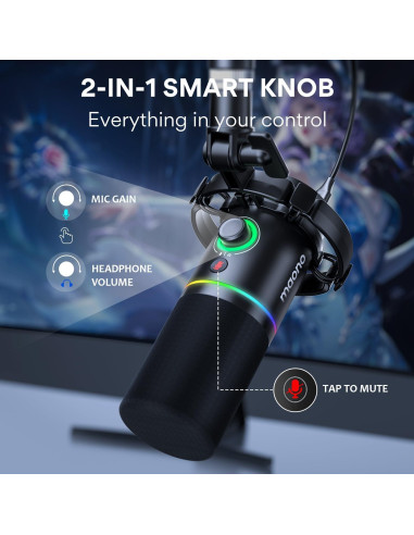 Micrófono USB MAONO para Podcast y Streaming con Soporte