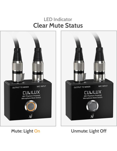 Interruptor de Silencio XLR Cubilux MMX-1 con LED y Montaje