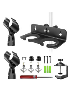 Soporte Doble para Micrófono de Aluminio - Universal hasta 2 Micrófonos