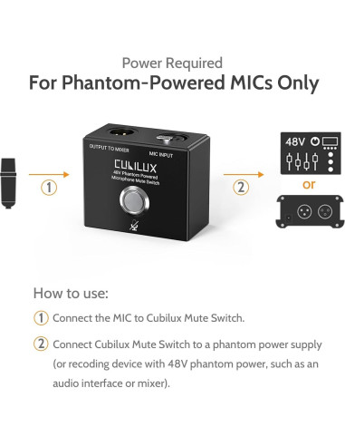 Interruptor de Silencio XLR Cubilux MMX-1 con LED y Montaje