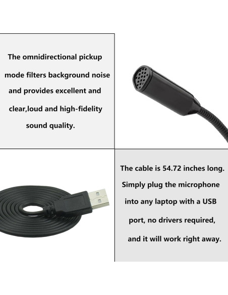 Micrófono USB LANDIBO con cuello de ganso ajustable para PC