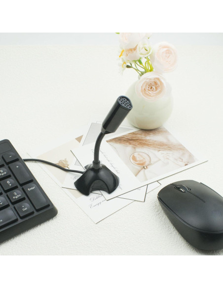 Micrófono USB LANDIBO con cuello de ganso ajustable para PC