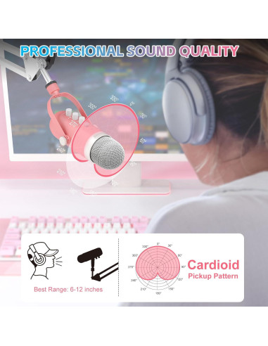 Micrófono USB para Juegos ZealSound K66P-S con Cubierta Peluda