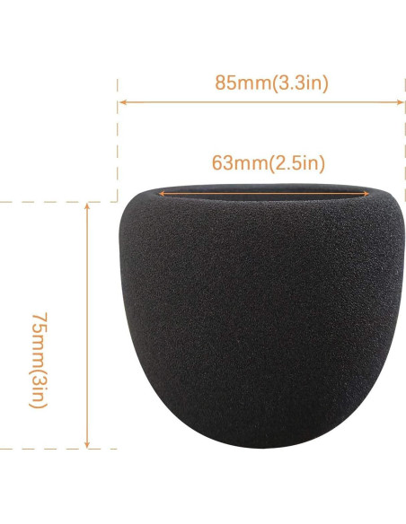 Funda de espuma para micrófono Blue Yeti - 2 Pcs, 6.35 cm