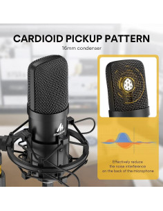 Kit de Micrófono USB MAONO AU-A04T con Auriculares MH601 2