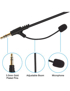 Cable de Micrófono Boom MEIRIYFA 1.34m con Control de Volumen 2