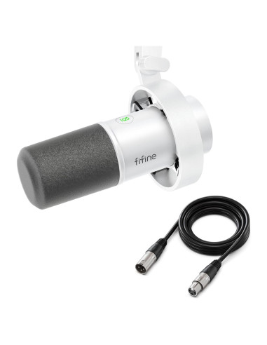 Micrófono Dinámico XLR/USB FIFINE K688W+L9 con Cable 3m
