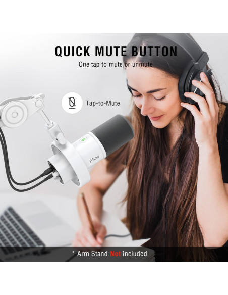 Micrófono Dinámico XLR/USB FIFINE K688W+L9 con Cable 3m