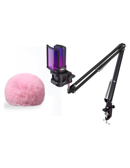 Micrófono USB Gaming ZealSound A68S con Cubierta Peluda