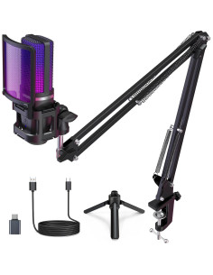 Micrófono USB Gaming ZealSound A68S con Cubierta Peluda 2