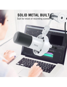 Conjunto Micrófono XLR USB FIFINE K688W+BM63W con Soporte 2