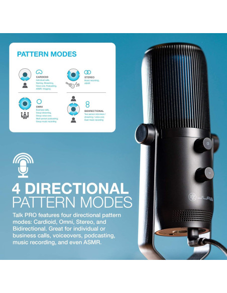 Micrófono USB JLab Talk Pro Cardioide Estéreo 192kHz