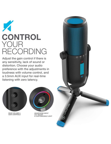 Micrófono USB JLab Talk Pro Cardioide Estéreo 192kHz