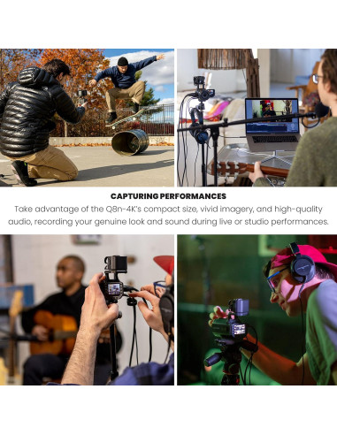 Grabadora de Video Portátil Zoom Q8n-4K UHD 4K, 4 Pistas Audio