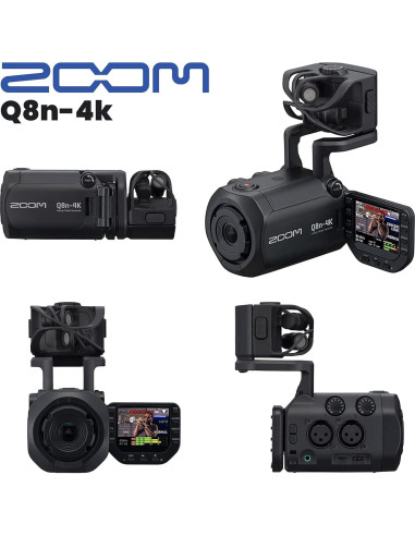 Grabadora de Video Portátil Zoom Q8n-4K UHD 4K, 4 Pistas Audio