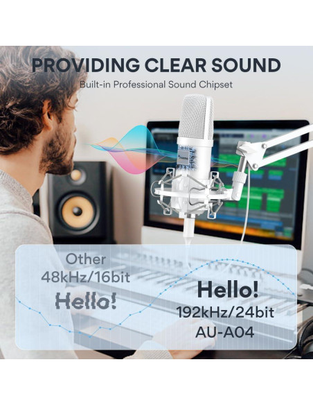 Micrófono de Podcast MAONO USB/XLR con Soporte y Filtro