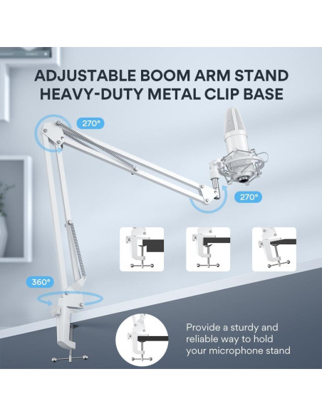 Micrófono de Podcast MAONO USB/XLR con Soporte y Filtro