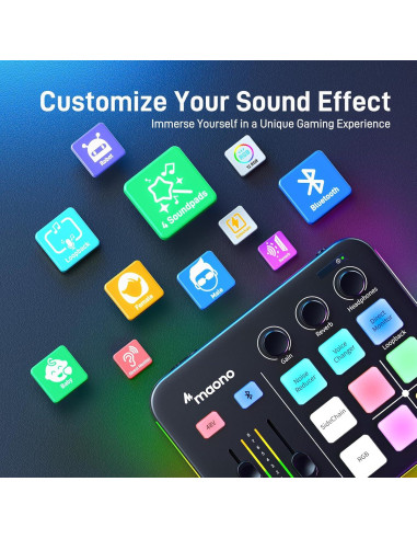 Mezclador de Audio MAONOCASTER G1 NEO con Bluetooth y RGB