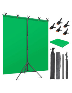Kit de Fondo Verde 1.9x2m con Soporte Ajustable Aimosen