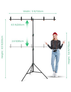 Kit de Fondo Verde 1.9x2m con Soporte Ajustable Aimosen 2