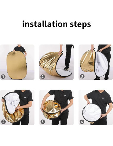 Reflector Plegable Godox 90x120cm 5-en-1 con Bolsa - Dorado, Plateado, Negro, Blanco, Translúcido