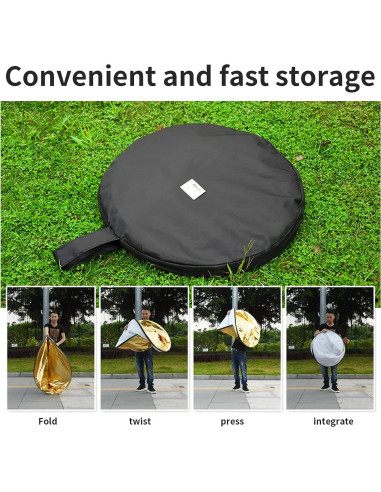Reflector Plegable Godox 90x120cm 5-en-1 con Bolsa - Dorado, Plateado, Negro, Blanco, Translúcido