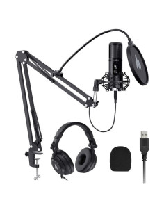 Micrófono USB MAONO AU-PM421 + Auriculares Monitor MH601