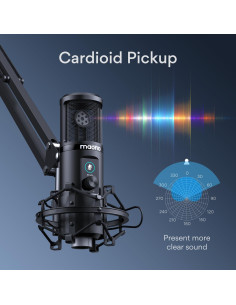 Micrófono USB MAONO AU-PM421 + Auriculares Monitor MH601 2