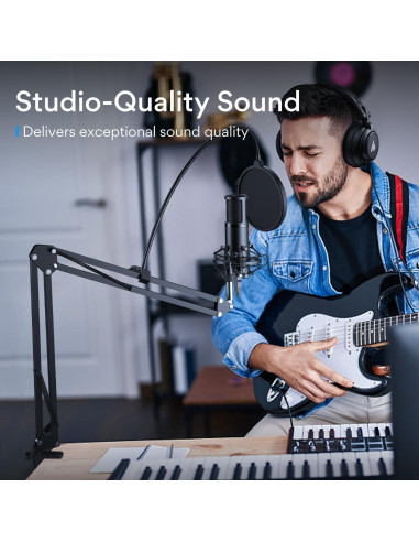 Micrófono USB MAONO AU-PM421 + Auriculares Monitor MH601