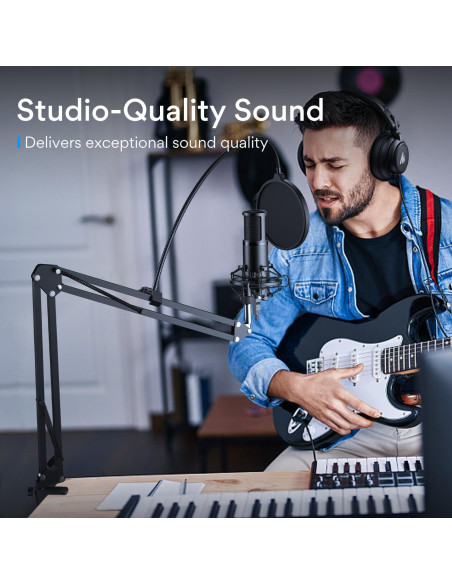 Micrófono USB MAONO AU-PM421 + Auriculares Monitor MH601