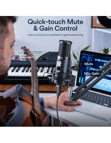 Micrófono USB MAONO AU-PM421 + Auriculares Monitor MH601