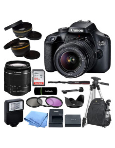 Cámara DSLR Canon EOS 4000D + Lente 18-55mm + Accesorios