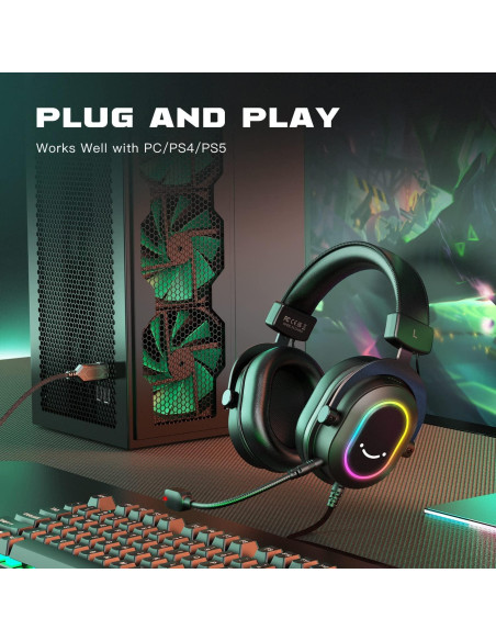Auriculares para Juegos FIFINE H6+H8 con Micrófono y RGB