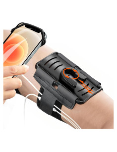 Banda para brazo Newppon para teléfono 360 ajustable negra