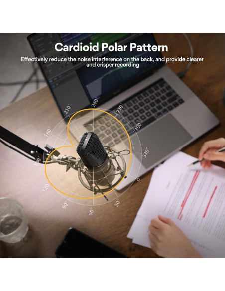 Micrófono USB MAONO AU-A04 Cardioide 192kHz/24bit para PC