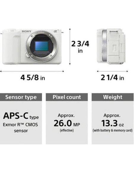Cámara Sin Espejo Sony Alpha ZV-E10 II Blanco + Accesorios