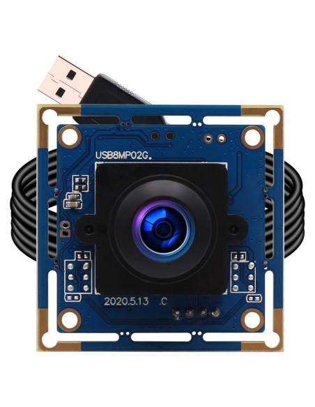 Cámara USB ELP 8MP Gran Angular Ojo de Pez 180 4K