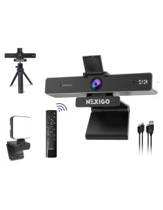 Webcam 4K NexiGo N950P con Control Remoto y Luz LED