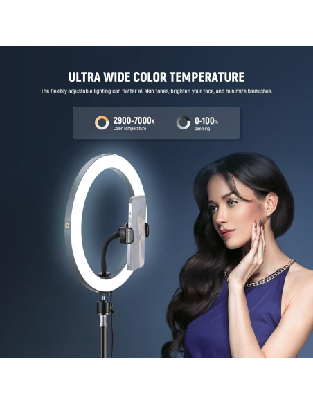 Luz de Anillo LED NEEWER 30cm 24W Bi Color 2900-7000K