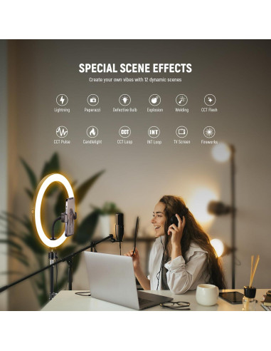 Luz de Anillo LED NEEWER 30cm 24W Bi Color 2900-7000K