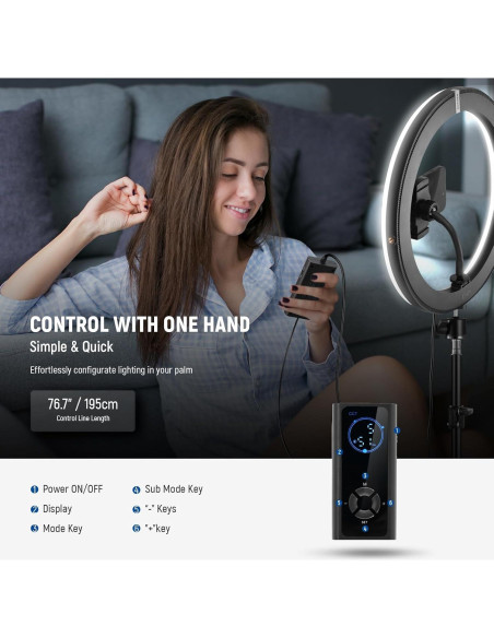 Luz de Anillo LED NEEWER 30cm 24W Bi Color 2900-7000K