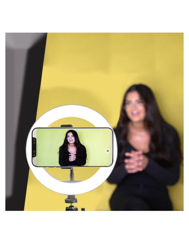 Luz de Anillo LED 20.32 cm Vivitar con Soporte y USB Blanca