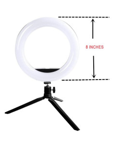 Luz de Anillo LED 20.32 cm Vivitar con Soporte y USB Blanca 2